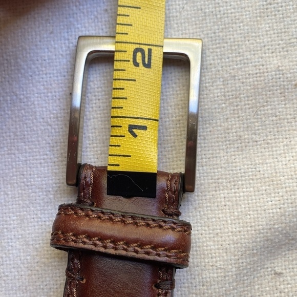 BROWN GENUINE LEATHER BELT CASUAL DRESS MEN'S ADJUSTABLE 39’ CLASSIC MINIMALIST - Picture 7 of 8